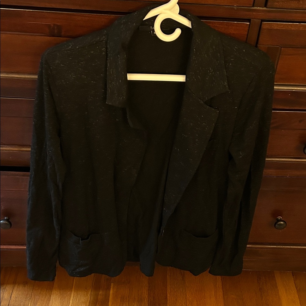 Black Blazer with Pockets.  Gold speckled.  Very subtle and pretty.